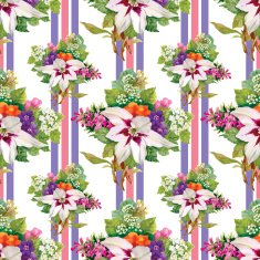Floral seamless wallpaper in watercolor style N7