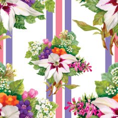 Floral seamless wallpaper in watercolor style N8