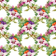 Floral seamless wallpaper in watercolor style N12