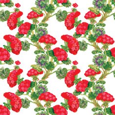 Floral seamless wallpaper in watercolor style N14