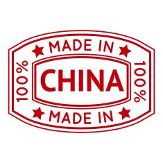 Made in China red vector graphic Round rubber stamp isolated