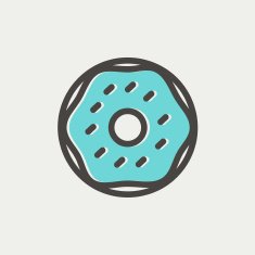 Crispy cookies thin line icon N3