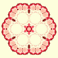 Ornamental round floral pattern Set of four colorful ornament N2