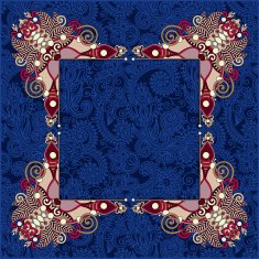 floral frame ethnic ukrainian ornament on paisley background