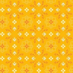 Pattern with branches and leaves yellow-orange
