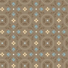 Pattern of cornflowers in circles gray-brown
