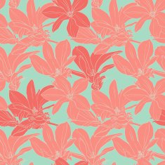 Vintage magnolia flowers seamless pattern N2