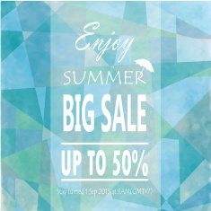 blue light geometric label background with sunshade umbrella