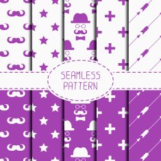 Set of hipster fashion seamless pattern with mustache Wrapping paper N2