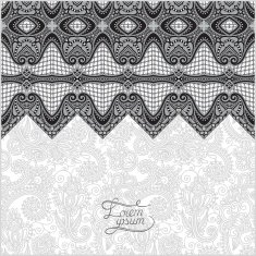 grey oriental decorative template for greeting card in a folk