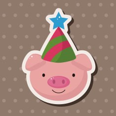 animal pig cartoon theme elements N23