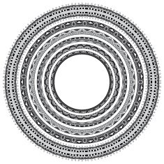set of grey round geometrical frames circle border ornament