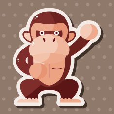 animal monkey cartoon theme elements N27