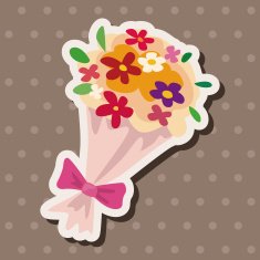 Birthday flower theme elements N4