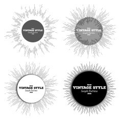 Set of vintage style star burst retro elements for your N2