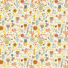 Bright floral carpet