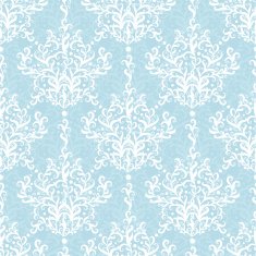 Vintage vector light blue branches damask seamless pattern background