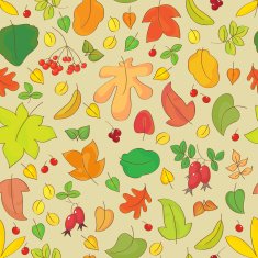 Seamless pattern with autumn leaves N35