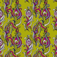 Beautiful vector seamless pattern with peacock feathers N2