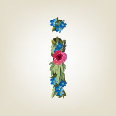 letter Flower alphabet Colorful font Lowercase N19
