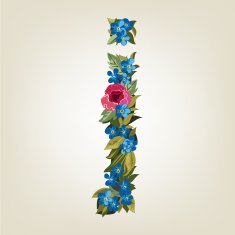 letter Flower alphabet Colorful font Lowercase N20