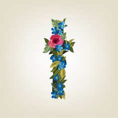 letter Flower alphabet Colorful font Lowercase N29