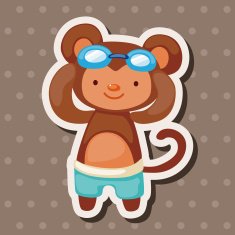 animal summer cartoon theme elements N54