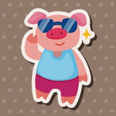 animal summer cartoon theme elements N55