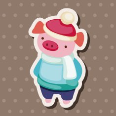 animal winter cartoon theme elements N23