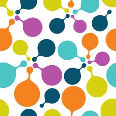 Colored round bubbles repeat pattern Vector background wallpaper N2