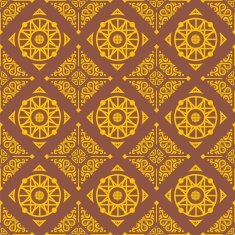 Seamless vector pattern of yellow color on brown background