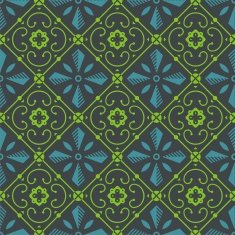 Seamless vector pattern greenish blue on a dark background
