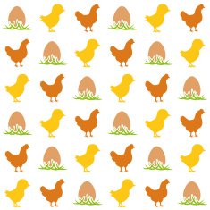 egg chicken and hen seamless pattern