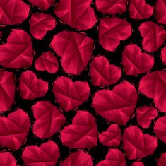 Red hearts seamless pattern geometric contemporary style