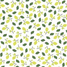 Seamless pattern with lemons on the white background