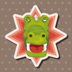animal crocodile cartoon theme elements N8