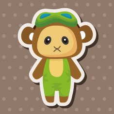 animal monkey summer cartoon theme elements N3