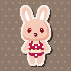 animal rabbit summer cartoon theme elements N14