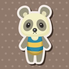 animal panda summer cartoon theme elements N3