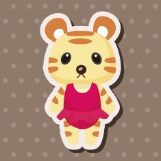 animal tiger summer cartoon theme elements N3