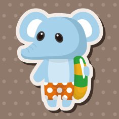 animal elephant summer cartoon theme elements N3