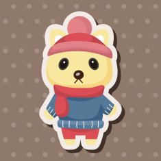 animal cat winter cartoon theme elements N7