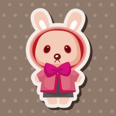 animal rabbit winter cartoon theme elements N11