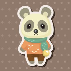 animal panda winter cartoon theme elements N7
