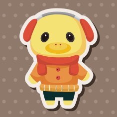 animal duck winter cartoon theme elements N7