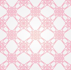 Seamless abstract white pattern with pink fancy ornament