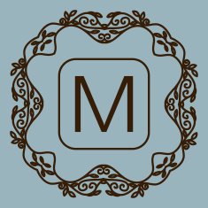 Monogram design Vector floral outline frame or borde N2