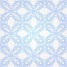 Seamless abstract white pattern with blue fancy ornament N3