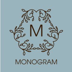 Monogram design Vector floral outline frame or borde N3