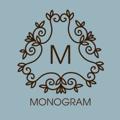 Monogram design Vector floral outline frame or borde N4